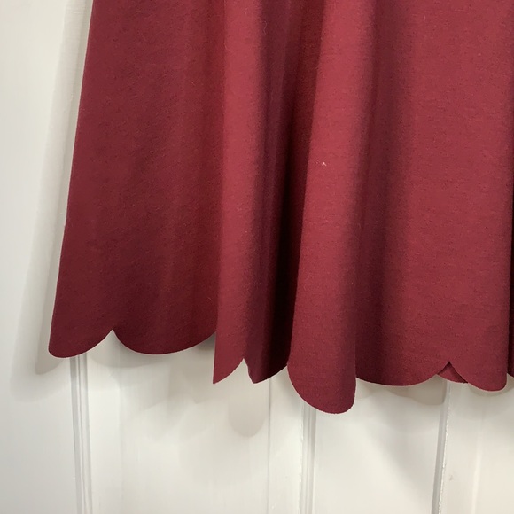 Lulu’s Cumulonimbus Clouds Burgundy Red Scallop Dress Sz M - Picture 5 of 10